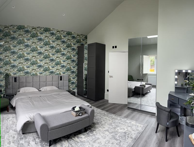 Refurbished bedroom with fitted wardrobes